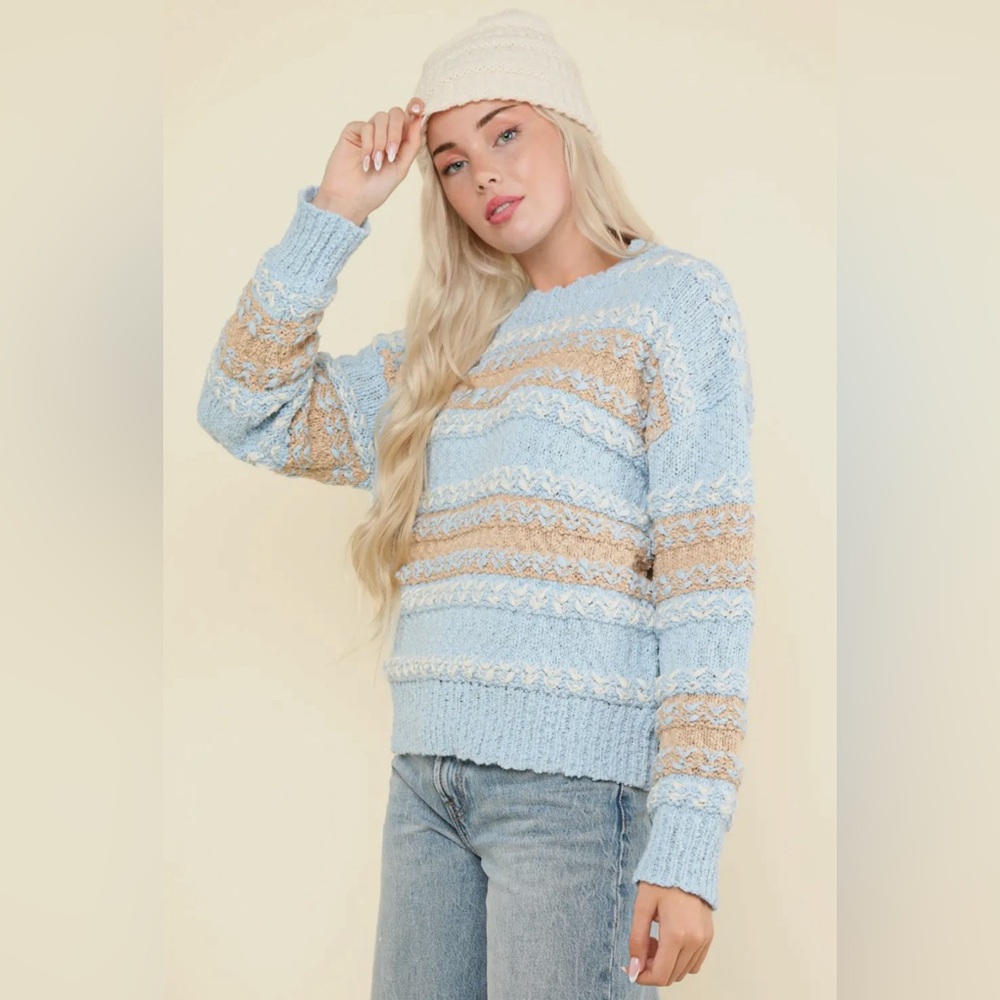 Karley colorblock fuzzy knit sweater - Picture 3 of 6